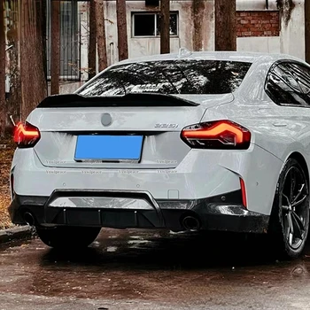 ABS Glossy Black/Carbon Fiber Look Galinės bagažinės lūpų spoileris BMW 2 serijos Coupe G42 spoileriui 2022 2023 220i 225i 230i M240i - Nuotrauka 2  
