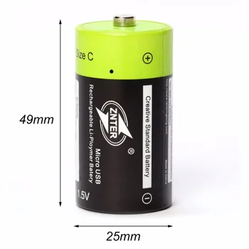 2vnt ZNTER Nauja 1.5V C 3000mAh USB įkraunama baterija medicininė įranga ausų detektorius skirta įkraunama ličio baterija - Nuotrauka 2  