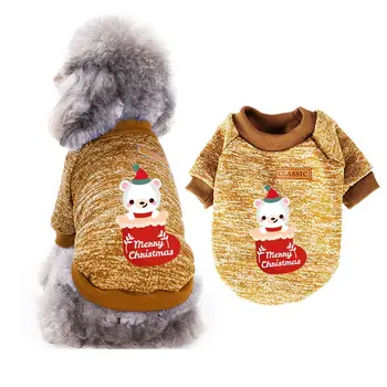Naminiai šunys Megztiniai Kalėdų Helovinas Šilti marškinėliai Augintiniai Vilnos drabužiai Šuniuko katės kostiumas su rankovėmis Čihuahua meškiukui - Nuotrauka 1  