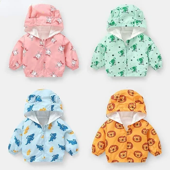 Baby Cartoon Full Print Baby Coat Spring and Autumn Fashion Top Boy Girl Baby Baby Baby Tide - Nuotrauka 1  