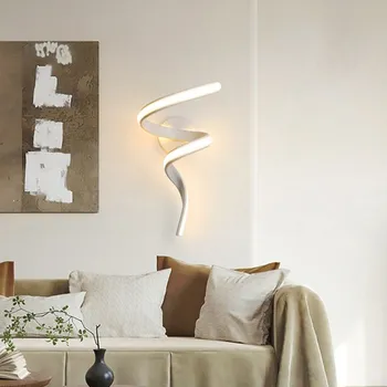 Modernus minimalistinis LED sieninis šviestuvas Pagrindinis Vidaus dekoro siena Sconce Svetainei Miegamasis Lovos blizgesys Backgroud Šviesos apdaila - Nuotrauka 2  