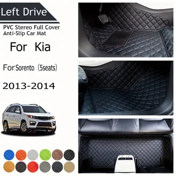 【LHD】For KIA For Sorento(5seats) 2013-2014 Trijų sluoksnių PVC stereofoninis pilnas dangtelis Neslystantis automobilio kilimėlis Automobilių grindų kilimėliai Automobilių aksesuarai - Nuotrauka 1  