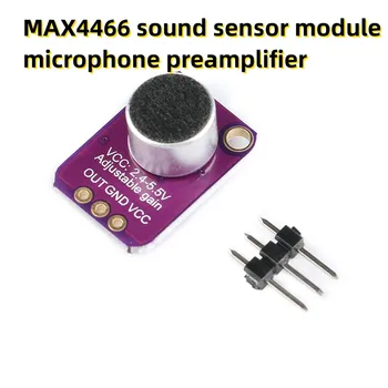 MAX4466 garso jutiklio modulio mikrofono pirminis stiprintuvas - Nuotrauka 1  