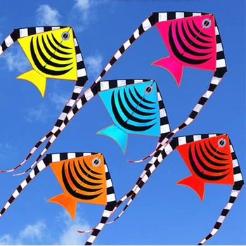 free shipping rainbow fish kite nailon ripstop lauko žaislai skraidantis paukštis aitvaras uodegos paplūdimio linksmybės aitvaras kaskadininkų aitvaras baro sklandytuvas - Nuotrauka 1  