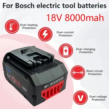 Bosch 18V 8000mAh akumuliatoriaus keitimas profesionalus belaidis BAT609 BAT618GBA80 įmontuotas 21700 akumuliatorius - Nuotrauka 1  