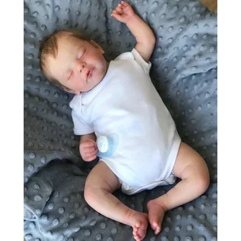 45cm Atgimusi lėlė Sam Mieganti naujagimio lėlės Tikroviškas žavingas kūdikis Bebe atgimęs 3D odos dažymas rankų detalių venomis - Nuotrauka 1  