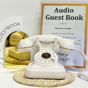 Audio Svečių knyga Vestuvių telefonas Vakarėlis Garso pranešimų rinkimas Knyga Europos klasikinė žinutė Palaiminimas Fonografas Nostalgija Telefonas - Nuotrauka 1  