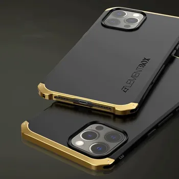 Prabangus smūgiams atsparus šarvų metalinis dėklas, skirtas iPhone 12 Pro Max dėklas Kieto aliuminio PC galinio dangtelio telefono dėklas, skirtas iPhone 12 Mini - Nuotrauka 1  