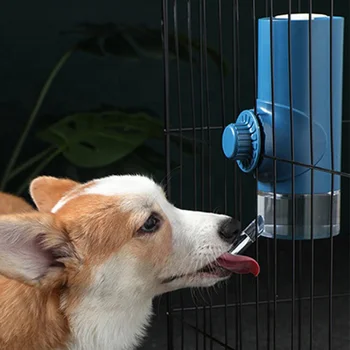 Naminių gyvūnėlių vandens dozatorius Automatinis kačių šunų vandens dozatorius Naminių gyvūnėlių pakabinamas narvas Geriamasis fontanas Nr. lašinamas Nerūdijančio plieno rutulinis dozatorius - Nuotrauka 1  