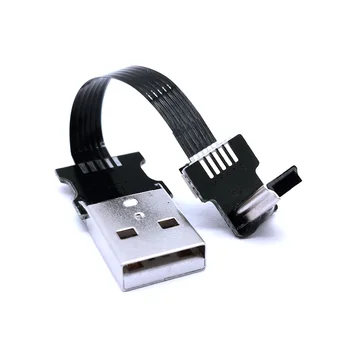 FPC 5CM-100CM Mini USB B tipas 5pin Vyriškas į kairę dešinę Kampuotas 90 laipsnių kampu į USB 2.0 Vyriškas duomenų kabelis 0.25m 0.5m - Nuotrauka 2  