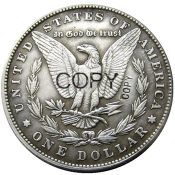 HB(76)JAV Hobo Morgano dolerio kaukolės zombis Zkeleton sidabru padengtos monetos - Nuotrauka 2  