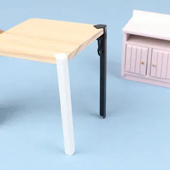 1:6 1:12 Lėlių namelis Miniatiūrinis metalinis stalas Koja Baldų aparatūros detalės modelis 