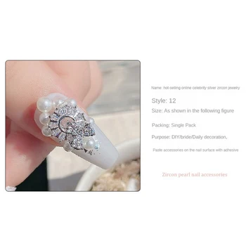 Natūralus nagų dailės pagražinimas deimantais Blizgus rankų darbo manikiūras Deimantai Stiklas Putojantys krištolo cirkonio akmenys Aukšta kokybė - Nuotrauka 2  