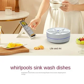 Belaidė indaplovė Pagrindinis Mini vaisių ir daržovių skalbimo mašina Ultragarsinis indų plovimas - Nuotrauka 1  