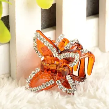 Fashion New Bling Rhinestone Girl Butterfly Hair Clip Clamp Accessories Claw Hairpin Crystal - Nuotrauka 2  