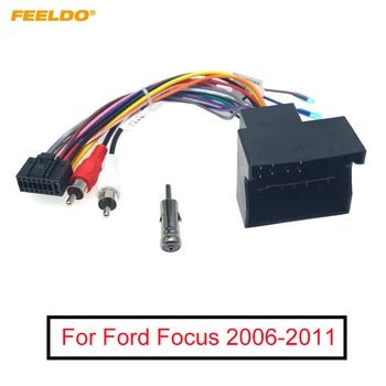 FEELDO 1PC automobilio garso DVD grotuvas 16PIN Android maitinimo kabelio adapteris su FM kištuku Ford Focus 06-11 radijo laidynui - Nuotrauka 1  