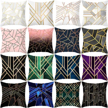 Geometriškai kūrybingas vienpusis poliesterio pagalvės užvalkalas Biuro pagalvės užvalkalas Svetainės pagalvės užvalkalas - Nuotrauka 1  