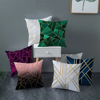 Geometriškai kūrybingas vienpusis poliesterio pagalvės užvalkalas Biuro pagalvės užvalkalas Svetainės pagalvės užvalkalas - Nuotrauka 2  
