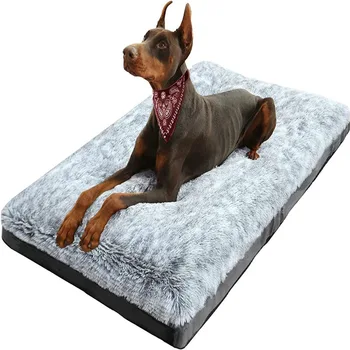 Pet Plush Bed Dog Crate Kennel Bed Cat Sleeping Floor Mat Winter Warm Non-slip Sofa Cushion for Small Medium Large Dogs - Nuotrauka 1  