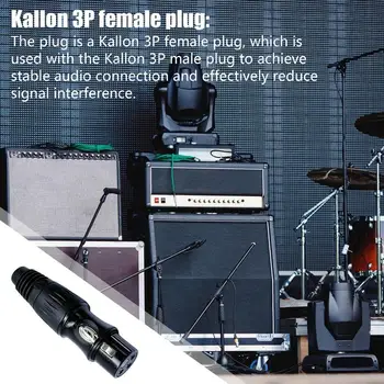 Mikrofono kabelio kištukas Mikrofono lizdas 3 kontaktų ausinių garsiakalbio jungtis Garso kabelio adapteris Juodas mikrofono kištukas skirtas - Nuotrauka 2  