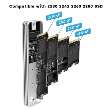 M2 SSD dėžutė USB3.2 Type-C 10Gbps NVME kietojo disko korpusas JMS583 valdymas - Nuotrauka 2  