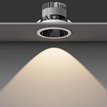 įleidžiamas anti-glare LED apšvietimas 7W 10W 12W pritemdomas AC85-265V lubų lempos taškinė šviesa Namų svetainės miegamojo apšvietimas - Nuotrauka 1  
