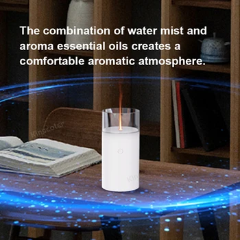 Belaidis aromato difuzorius Eterinių aliejų difuzorius Drėkintuvas Tikroviškas elektrinis žvakė Spalvinga naktinė šviesa Šventinių dovanų apšvietimas - Nuotrauka 2  