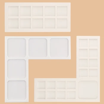 Neslidus silikoninis kampinis rašalo pagalvėlės laikiklis L formos stačiakampis / kvadratinis / mini rašalo kilimėlis, padedantis rašalo padui išlikti ant lygaus paviršiaus - Nuotrauka 1  