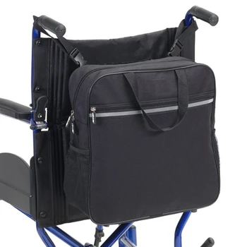 Neįgaliųjų vežimėlių krepšys Apsipirkimas Mobilumo saugykla Holdall rankena Paspirtukas Walker rėmo daiktadėžė Rankinės Juoda - Nuotrauka 1  