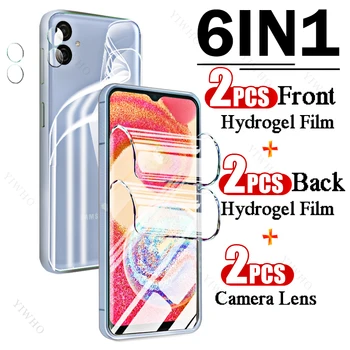 Full Cover Front Back Hydrogel Film for Samsung Galaxy A04e Pirštų atspaudų ekrano apsaugos, skirtos Samsung A 04 E A04 04e fotoaparato objektyvui - Nuotrauka 2  