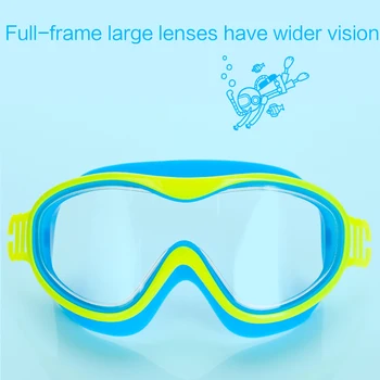 5 spalvų Vaikai Plaukimo akiniai Nuo rūko reguliuojamas silikoninis dirželis HD Didelis rėmas Nardymo akiniai Vaikams Neperšlampami plaukimo akiniai - Nuotrauka 1  