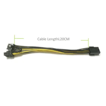Lingable kabelis PCI-E PCIE 8P Moteriškas į 2 prievadą Dvigubas 8pin 6P + 2P Vyriškas GPU grafikos vaizdo plokštės maitinimo šaltinio skirstytuvo prailginimo laidas - Nuotrauka 2  