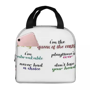Six The Musical Quotes Lunch Tote Kawaii Bag Insulated Bag Children's Food Bag - Nuotrauka 1  