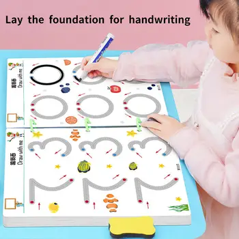 Stebuklingo sekimo darbaknygės rinkinys Vaikų žaislai Piešimo planšetė Ankstyvojo ugdymo matematikos žaidimų knyga Vaikų mokymosi kortelė Montessori žaislai - Nuotrauka 2  