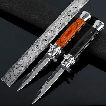 9'' Damaskas 440C plienas + medinė rankena kišeninis peilis lauke nešiojamas sulankstomas peilis peilis kempingas medžiokliniai išgyvenimo peiliai įrankiai - Nuotrauka 1  