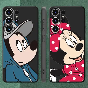 Dangtelio dėklas, skirtas Samsung Galaxy S23 S21 Ultra 5G S10 S20 FE S9 S22 Plus S8 S7 S10e Juoda minkšta Minnie Mouse Mickey Disney šarvai - Nuotrauka 1  