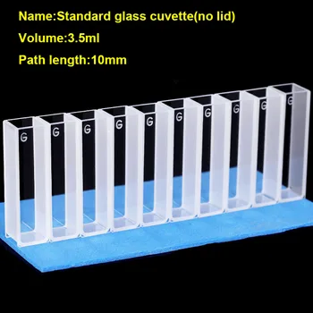 10vnt standartinė stiklo kiuvetė (be dangčio) ir leve dugnas su 10mm kelio ilgiu - Nuotrauka 1  