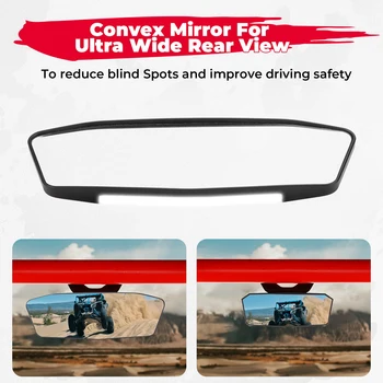 KEMIMOTO UTV LED Galinio vaizdo centrinis veidrodėlis su vidiniais žibintais Rokerio jungiklis, skirtas Can-Am Maverick X3 Max R RR 4x4 - Nuotrauka 2  