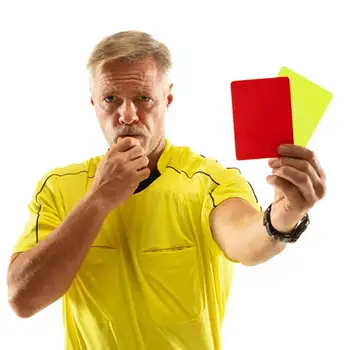 Futbolo įspėjamosios kortelės 2vnt Tvirtas futbolo teisėjo priedų rinkinys Futbolo teisėjas tiekia futbolo raudoną ir geltoną kortelę - Nuotrauka 1  