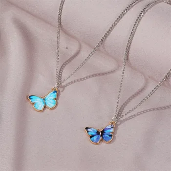 Fashion Trend Butterfly apyrankė Kaklo papuošalai moterims Sweet Dream Blue Butterfly Ot Buckle apyrankė Temperamento universali dovana - Nuotrauka 2  