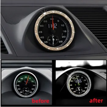 Automobilių konsolės laikrodžių laikrodžių laiko dekoravimo žiedo dangtelio priedai Porsche 911 Cayenne Panamera Macan Boxster Cayman - Nuotrauka 1  