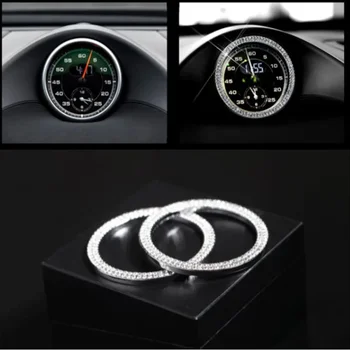Automobilių konsolės laikrodžių laikrodžių laiko dekoravimo žiedo dangtelio priedai Porsche 911 Cayenne Panamera Macan Boxster Cayman - Nuotrauka 2  
