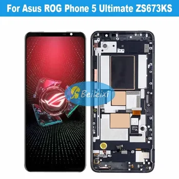 Asus ROG Phone 5 Ultimate ZS673KS LCD ekranas Jutiklinio ekrano skaitmeninimo priemonės surinkimas - Nuotrauka 2  
