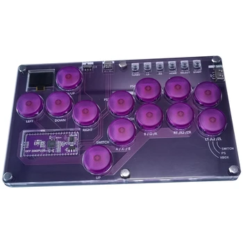 Fight Stick Arcade Joystick Hot-Swap kodavimo valdiklis Xinput/Dinput Mini Hitbox konsolė PC/Switch/PS3/PS4 Violetinė Patvari - Nuotrauka 1  