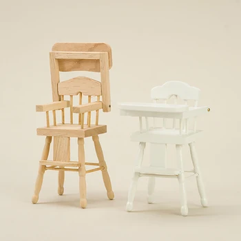 1:12 Lėlių namelis Mini valgomasis Aukšta kėdė Kūdikių valgomojo kėdės modelis Virtuvės baldų aksesuaras Lėlių namų dekoro apsimetinėjimo žaislui - Nuotrauka 1  