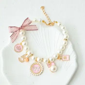 Woman Pink apyrankės 2023 Fashion Bow Pearl CC apyrankė Vintage Summer Luxury Jewelry - Nuotrauka 2  