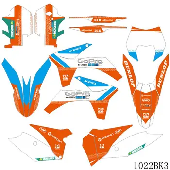 Full Graphics Decals Lipdukai Motociklo fonas Pasirinktinio numerio pavadinimas KTM EXC EXC-F 125 250 300 350 450 2012 2013 - Nuotrauka 1  