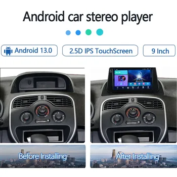 Android 13.0 Automobilių radijo / multimedijos vaizdo grotuvas, skirtas Renault Kangoo 2015-2018 GPS QLED Carplay DSP 4G WiFi Bluetooth - Nuotrauka 2  
