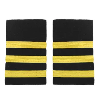 Profesionalus kapitono piloto uniformos pečių lentos ženklelis nuo 1 iki 4 auksinių juostelių marškinių epauletai 