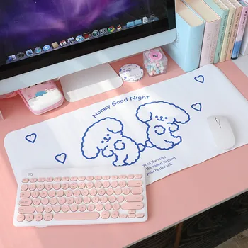 Kawaii nešiojamas didelis pelės kilimėlis nešiojamas kompiuteris vandeniui atsparus PU odinis stalo kilimėlis kompiuterio pelės kilimėlio klaviatūros stalo dangtelis - Nuotrauka 2  